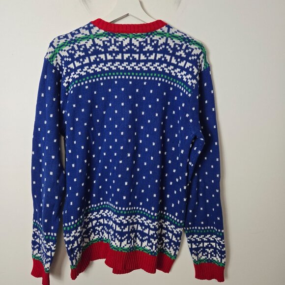 Blizzard Bay Men's Size S Ugly Christmas Sweater Santa Riding T-Rex - Picture 7 of 8